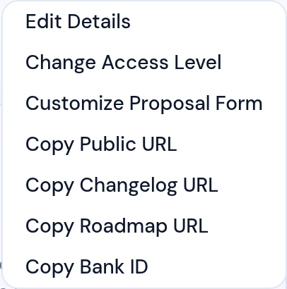 The More menu showing Copy Roadmap URL The More menu showing Copy Roadmap URL
