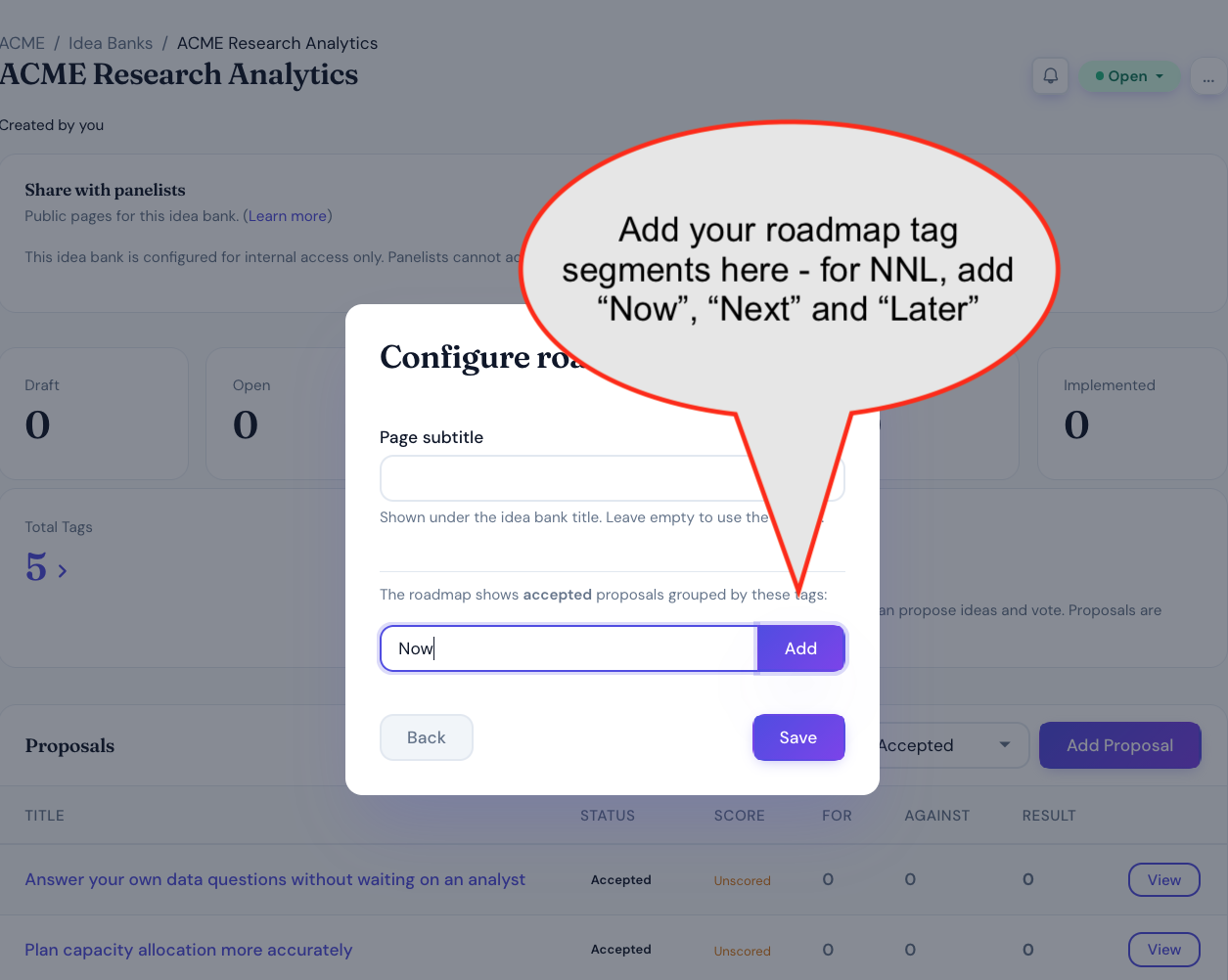 Adding roadmap tags