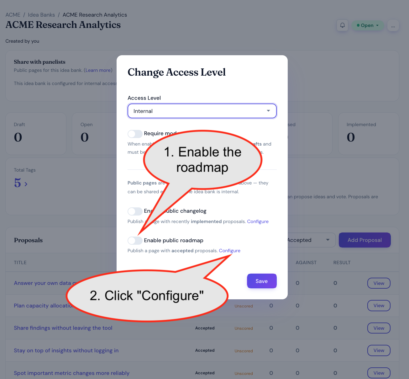Enabling the public roadmap