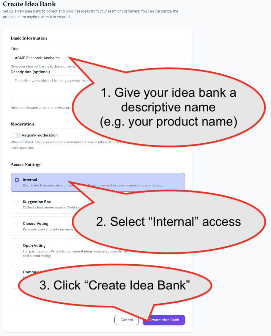 Creating an Idea Bank