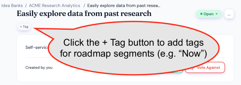 Tagging a proposal